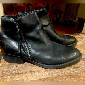 8.5 Black Leather Born Chelsea Bootie